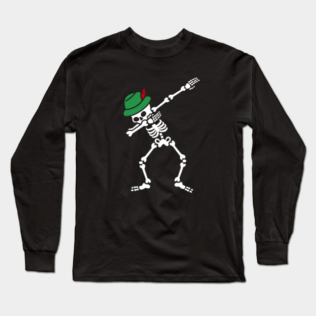 Dab Skeleton Oktoberfest Hat Long Sleeve T-Shirt by LaundryFactory